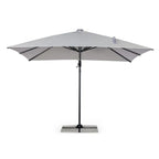 Ombrellone a braccio INES con luci LED in alluminio antracite e telo grigio chiaro 3×3