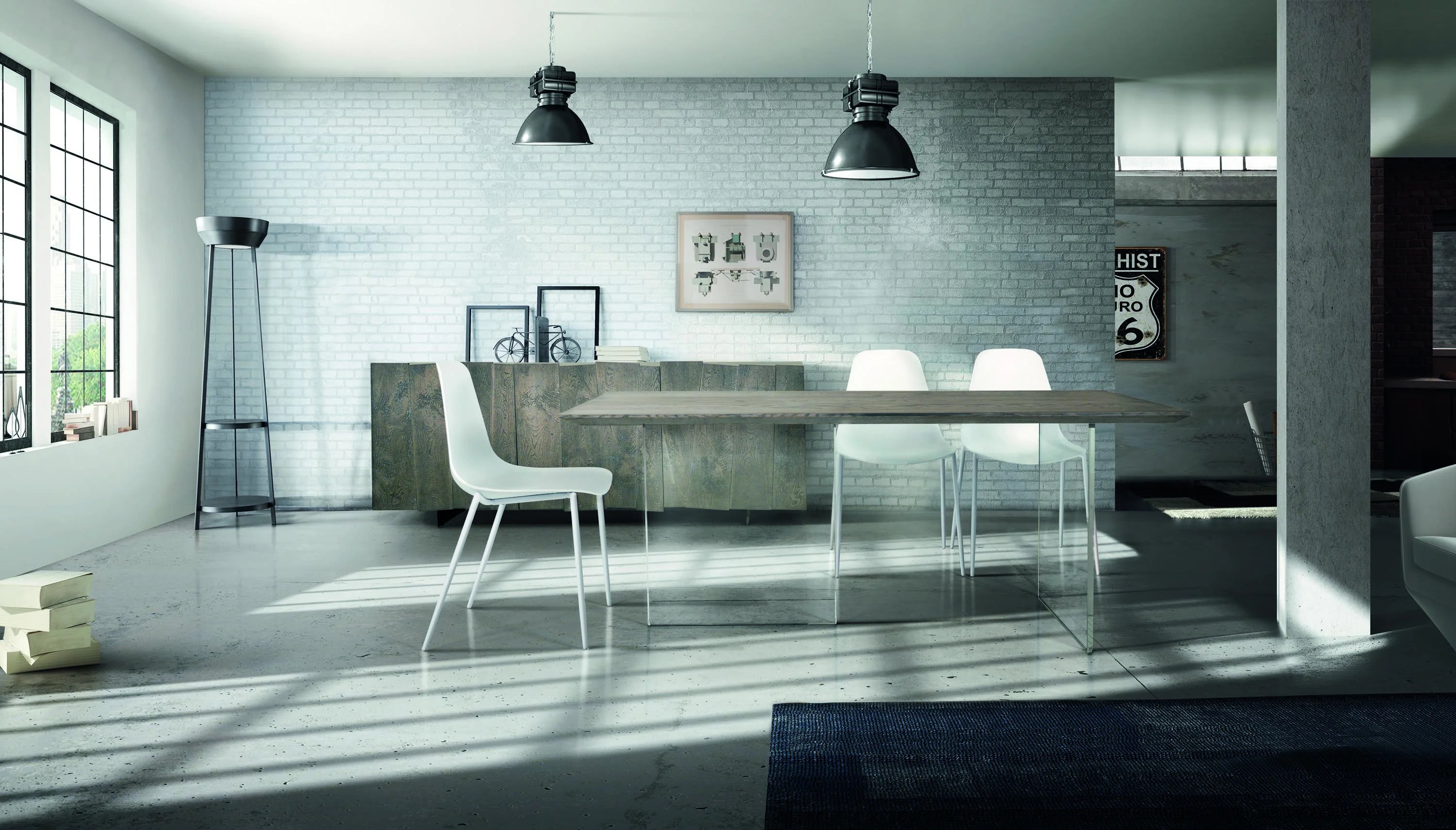 Credenza ISCHIA rovere nodato 198×50 cm H 81 cm (Beton)