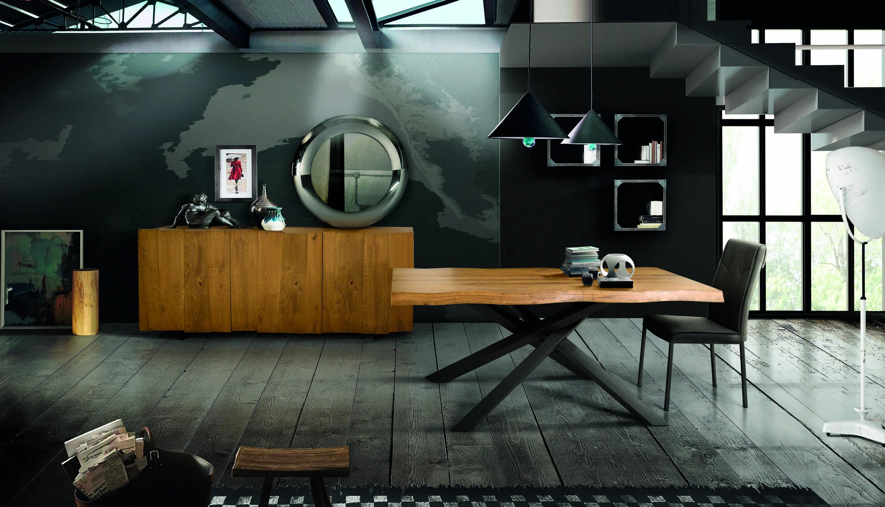 Credenza ISCHIA rovere nodato 198×50 cm H 81 cm (Grano)