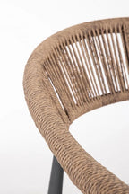 Set salotto JANDIA  in alluminio antracite e fibra intrecciata naturale