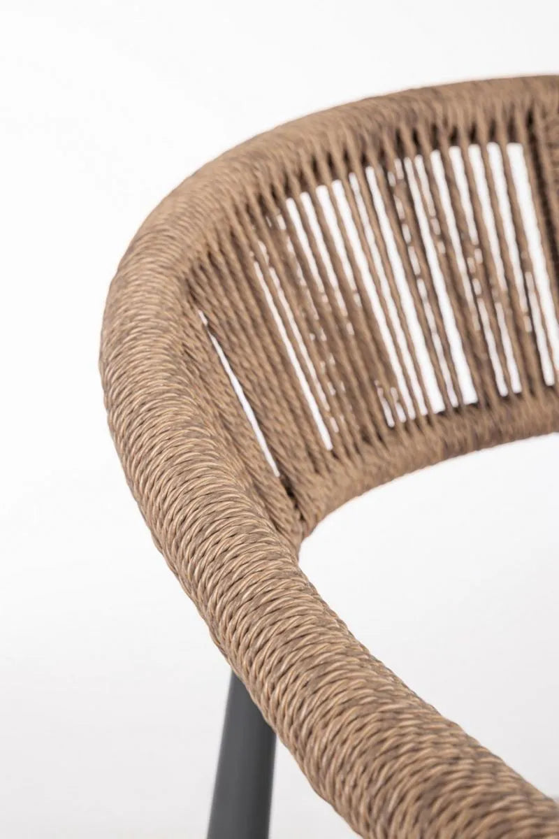 Set salotto JANDIA  in alluminio antracite e fibra intrecciata naturale