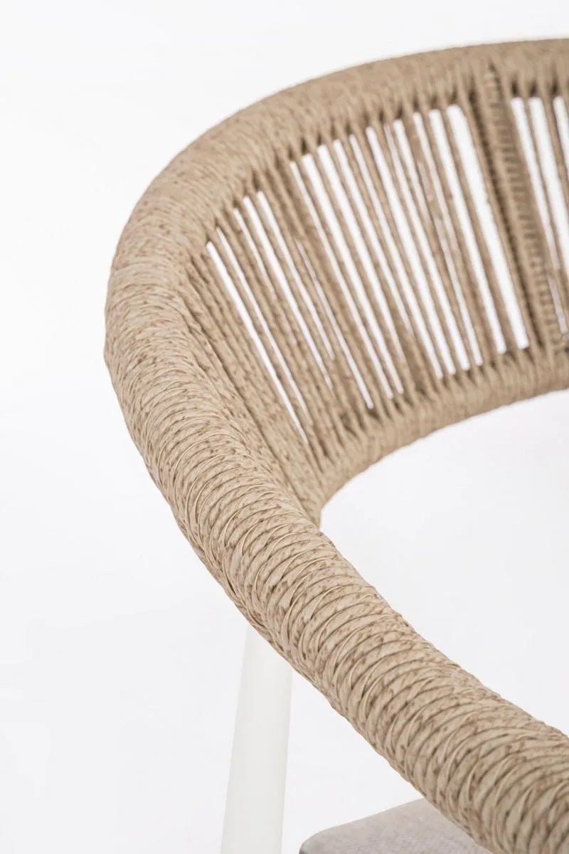 Set salotto JANDIA  in alluminio Bianco e fibra intrecciata naturale