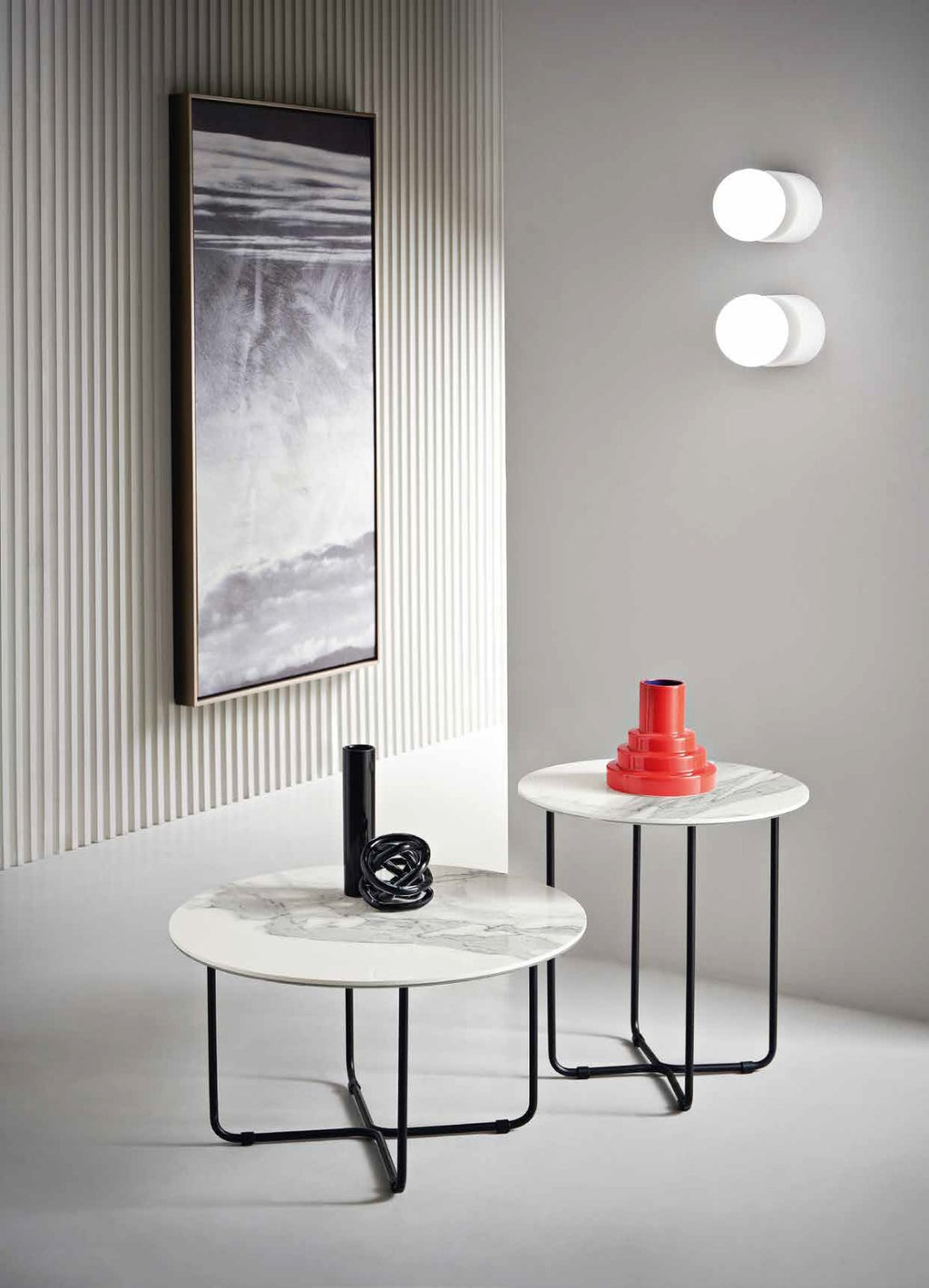 Tavolino JON -top ceramica effetto marmo