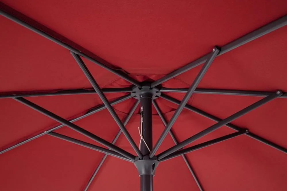 Ombrellone rotondo KALIFE con palo centrale in alluminio e telo Rosso 3m