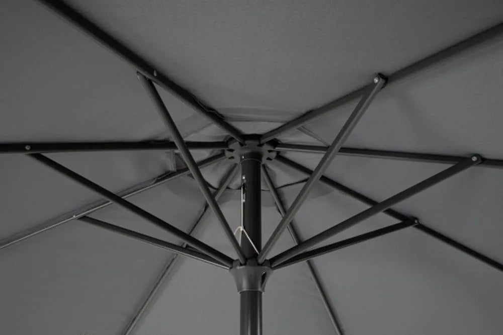 Ombrellone rotondo KALIFE con palo centrale in alluminio e telo Grigio 3m