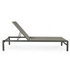 Set di 4 lettini reclinabili KONNOR in alluminio e textilene antracite, con ruote