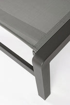 Set di 4 lettini reclinabili KONNOR in alluminio e textilene antracite, con ruote