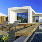 Set di 4 lettini reclinabili KONNOR in alluminio e textilene antracite, con ruote