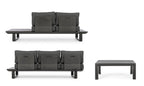 Set salotto KONNOR con 2 divani e 1 tavolino in alluminio Antracite