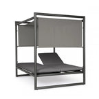 Daybed KONNOR in alluminio ANTRACITE con lettini reclinabili grigio scuro