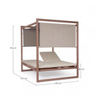 Daybed KONNOR in alluminio ruggine con lettini reclinabili beige