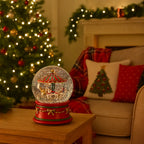 Palla con acqua e brillantini con carosello immerso da 12x12x15,8