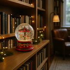 Palla con acqua e brillantini con carosello immerso da 12x12x15,8