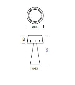 Lampada da tavolo  a batteria MAKÀ Art. 7715