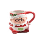 Tazza  in ceramica con manico e decorazione natalizia