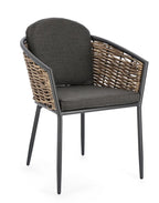 Set di 4 poltroncine MARIBELA in alluminio antracite e fibra sintetica