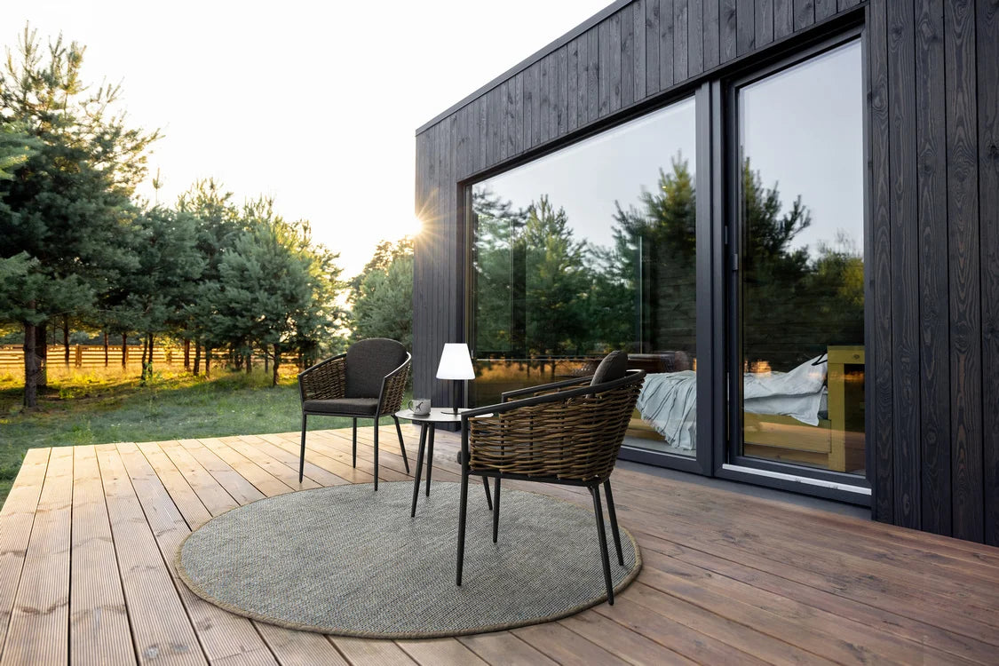 Set di 4 poltroncine MARIBELA in alluminio antracite e fibra sintetica