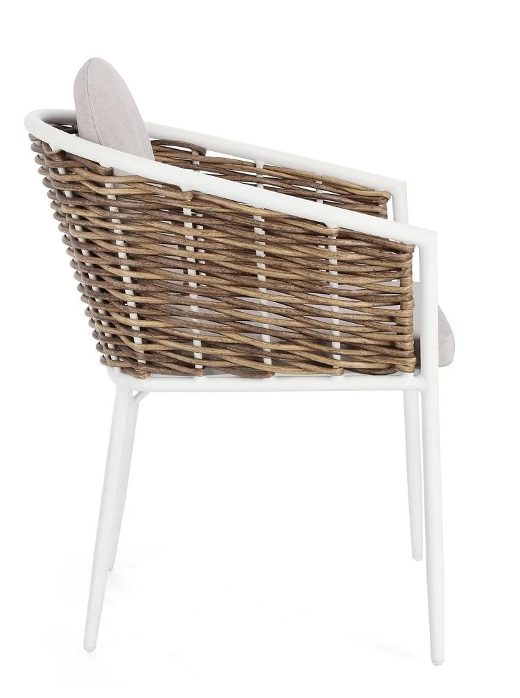 Set di 4 poltroncine MARIBELA in alluminio bianco e fibra sintetica