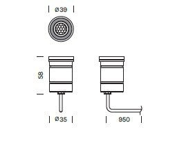 Lampada da terra a incasso MINI DOT GLASS UP LIGHT Art. 134