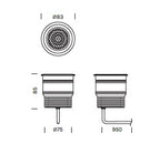 Lampada da terra a incasso MAXI DOT UP LIGHT Art. 113