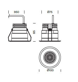 Lampada da soffitto a incasso MAXI DOT DOWN LIGHT Art. 116