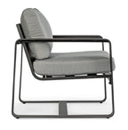 Set di 2 poltrone MERRIGAN in alluminio antracite e tessuto grigio