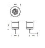 Lampada da terra a incasso MINI DOT  UP LIGHT Art. 135