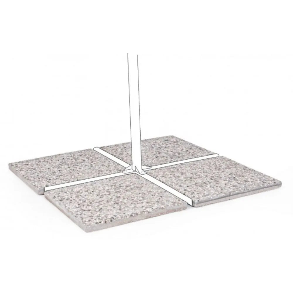 Set di 4 marmette per ombrellone in cemento e ghiaino 50×50