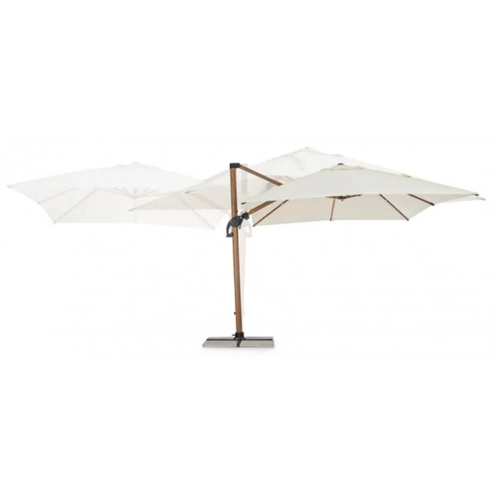 Ombrellone a braccio ORION in alluminio effetto legno, telo beige 3×4