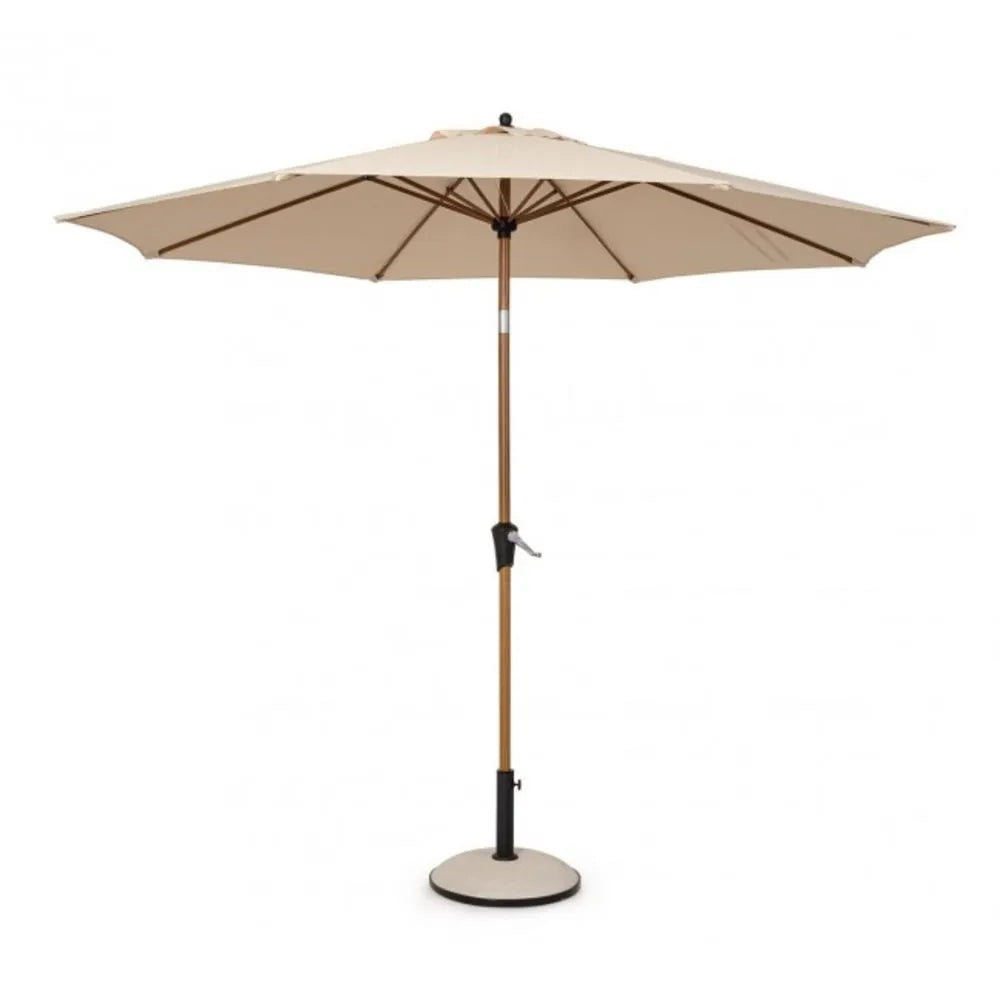 Ombrellone rotondo PALINURO con palo centrale in acciaio e telo beige