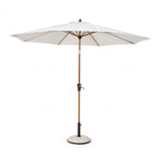 Ombrellone rotondo PALINURO con palo centrale in acciaio e telo bianco