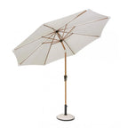 Ombrellone rotondo PALINURO con palo centrale in acciaio e telo bianco