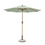 Ombrellone rotondo PALINURO con palo centrale in acciaio e telo verde