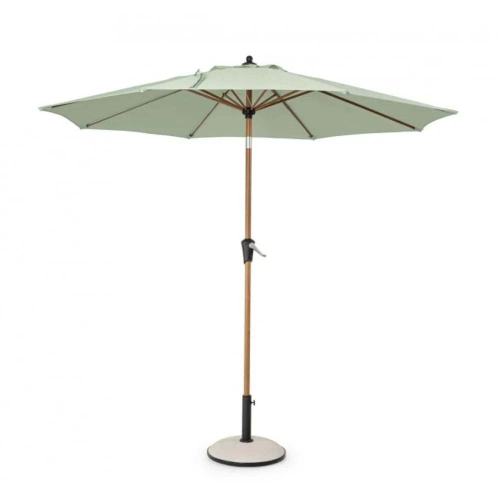 Ombrellone rotondo PALINURO con palo centrale in acciaio e telo verde