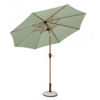 Ombrellone rotondo PALINURO con palo centrale in acciaio e telo verde