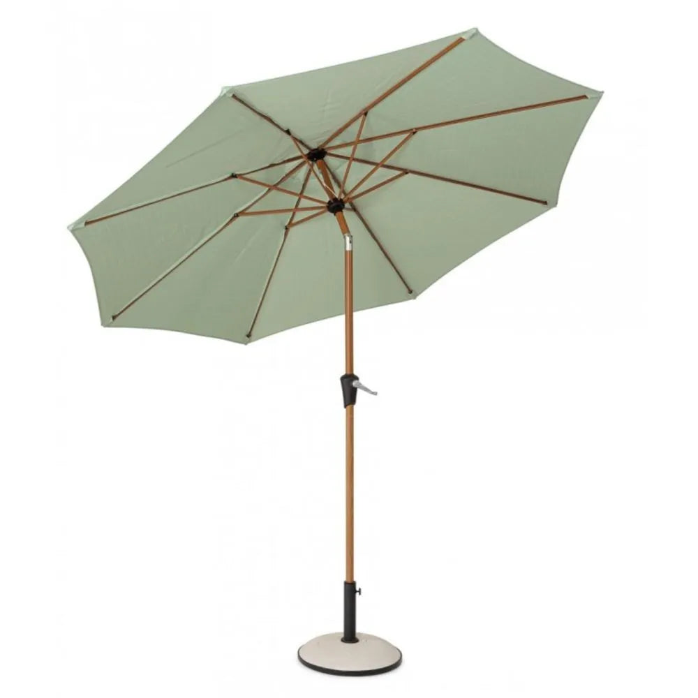 Ombrellone rotondo PALINURO con palo centrale in acciaio e telo verde