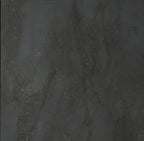 Credenza PIETRASANTA in legno, finitura in acciaio ossidato, piano effetto marmo statuario, 136×50 cm