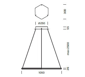 Lampada a sospensione POLY ESAGONO Art.9617