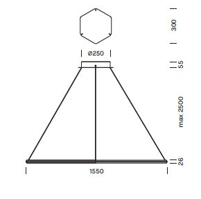 Lampada a sospensione POLY ESAGONO Art.9618