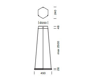 Lampada a sospensione POLY ESAGONO Art.9610