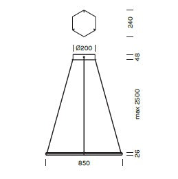 Lampada a sospensione POLY ESAGONO Art.9612
