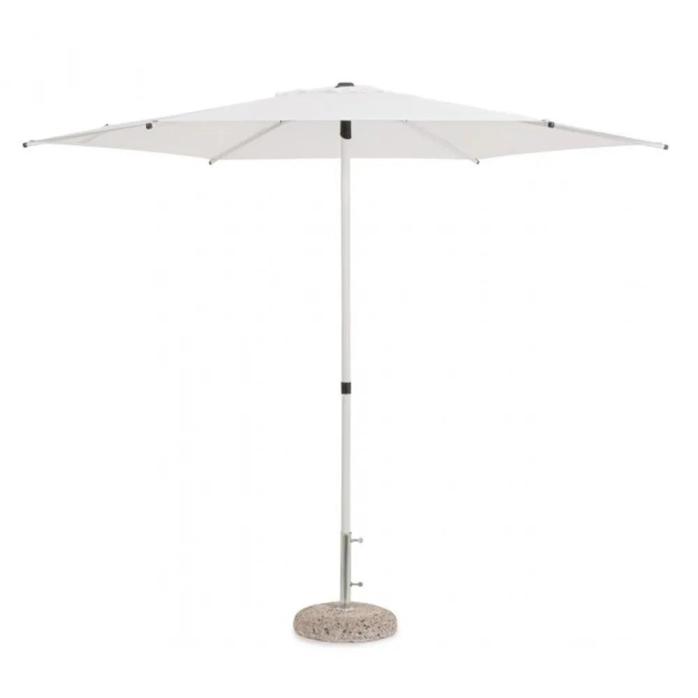 Ombrellone da giardino SAMBA con palo centrale in acciaio e telo bianco