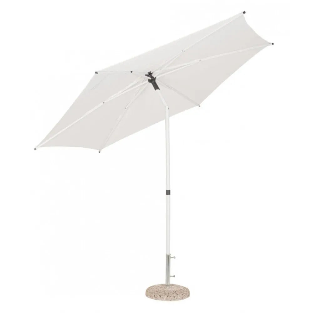 Ombrellone da giardino SAMBA con palo centrale in acciaio e telo bianco