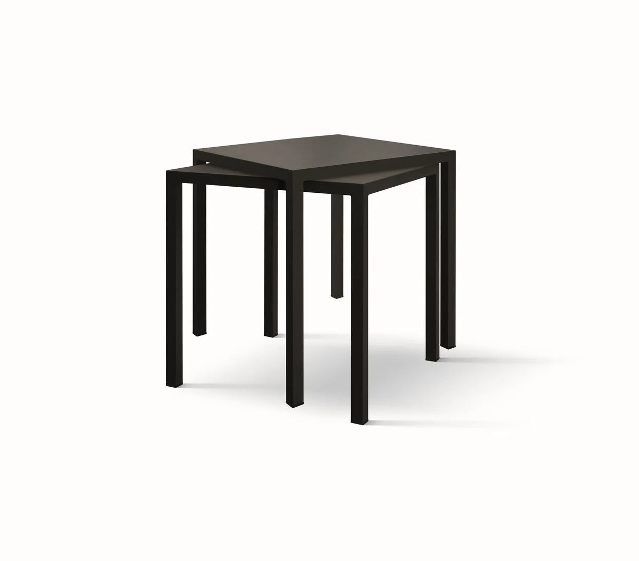 Tavolo SAN SIRO in acciaio, finitura grigio antracite, 80×80 cm