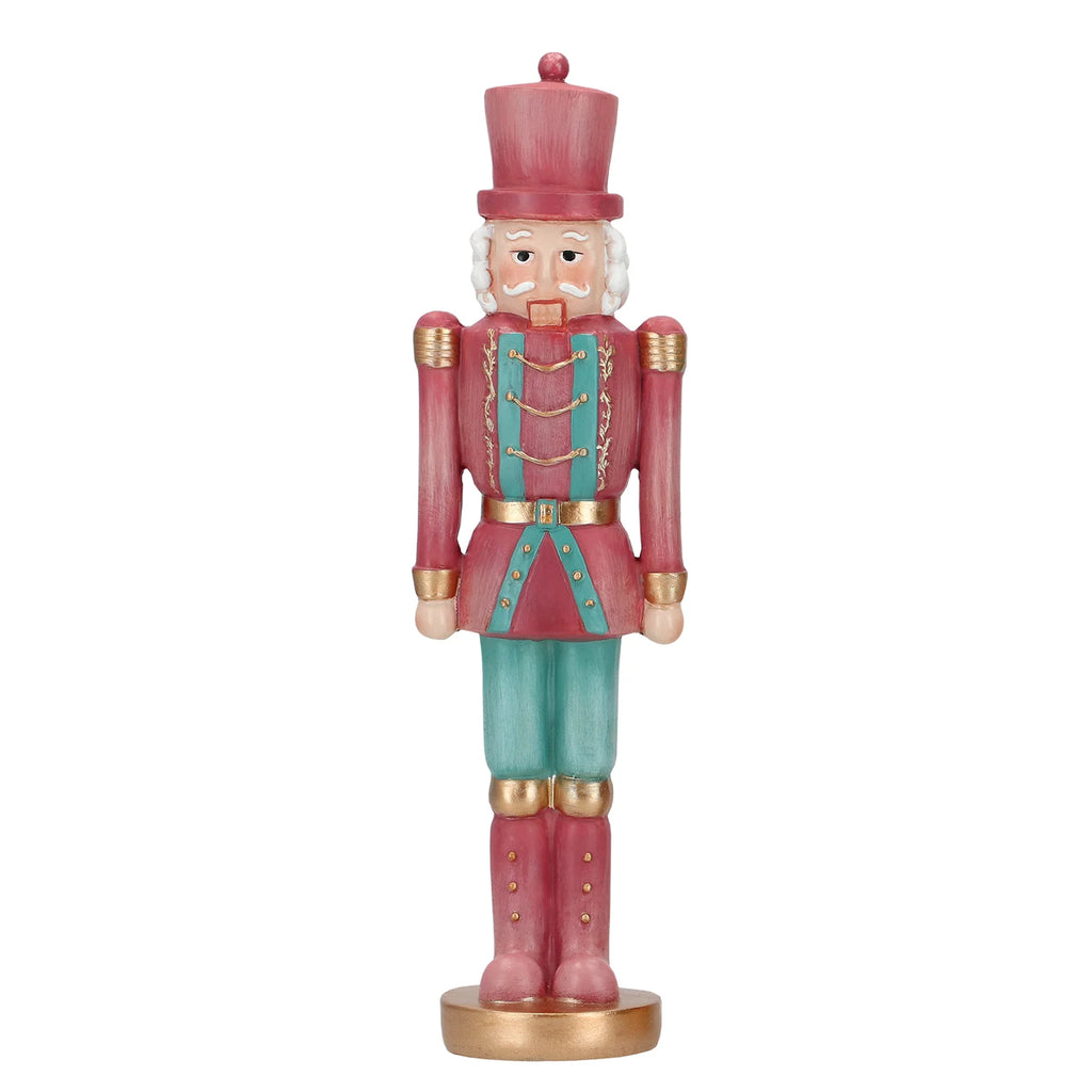 Soldatino schiaccianoci  in poliresina colore rosa e blu  h 25,5 cm