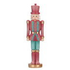 Soldatino schiaccianoci  in poliresina colore rosa e blu  h 25,5 cm