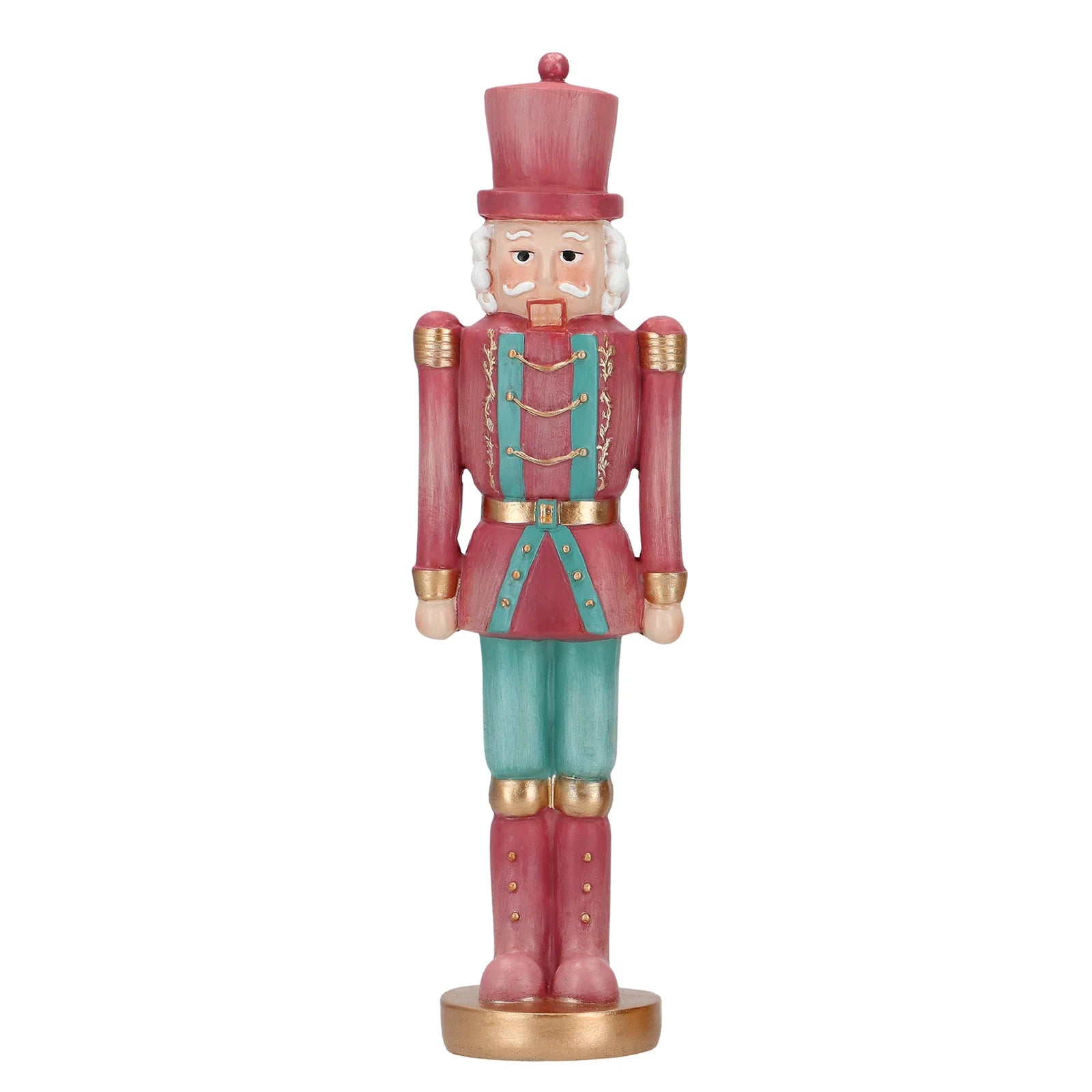 Soldatino schiaccianoci  in poliresina colore rosa e blu  h 25,5 cm