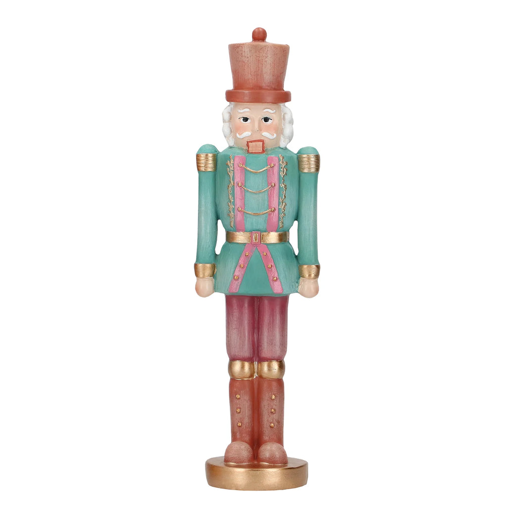 Soldatino schiaccianoci  in poliresina colore  blu e rosa  h 25,5 cm