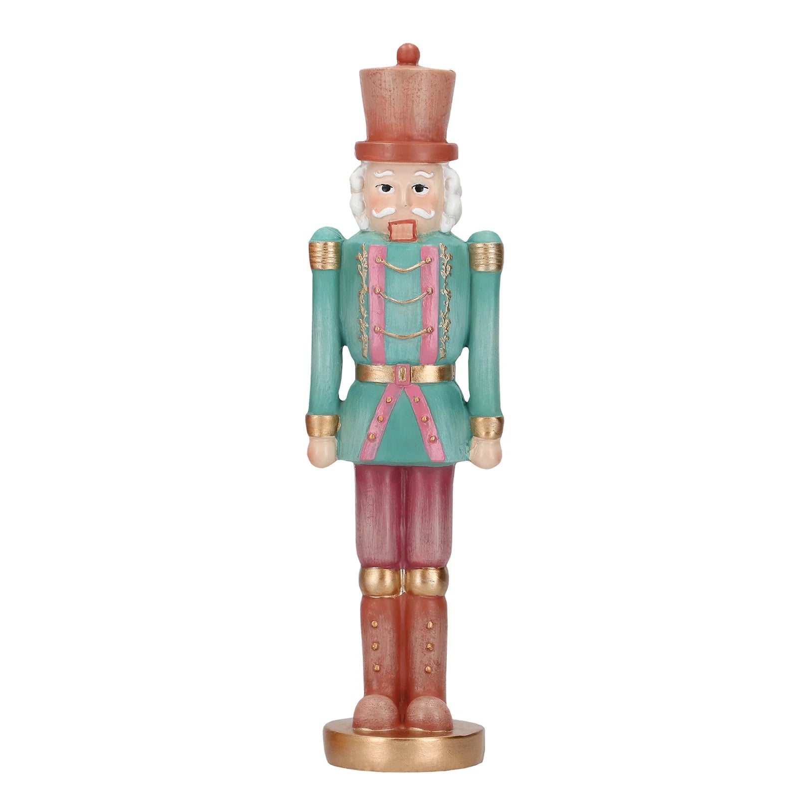 Soldatino schiaccianoci  in poliresina colore  blu e rosa  h 25,5 cm