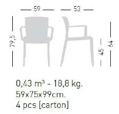 Sedia Spyker con braccioli